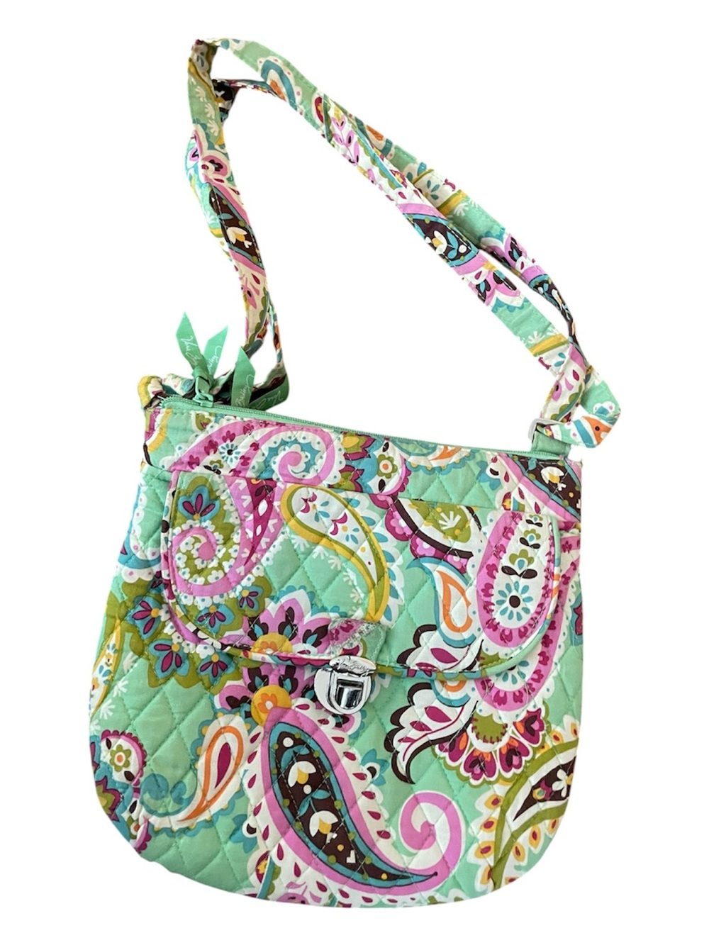Vera Bradley Mint Multi Paisley Quilted Crossbody